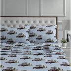 Tribeca Living Wiousheetckbl Deep Pocket Sheet Set, Cal King, Winter Outing Blue