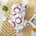 Calitime Throw Pillow Cases Pack Of 2 Cozy Fleece Ink And Wash Geometric Circles Rings Decorative Cushion Covers For Couch Bed S