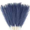 Acfruits 20Pcs Navy Blue Faux Pampas Grass Decor, 21.7 Pompas Grass Flower Arrangement and Vase Filler for Boho Home Wedding Dec