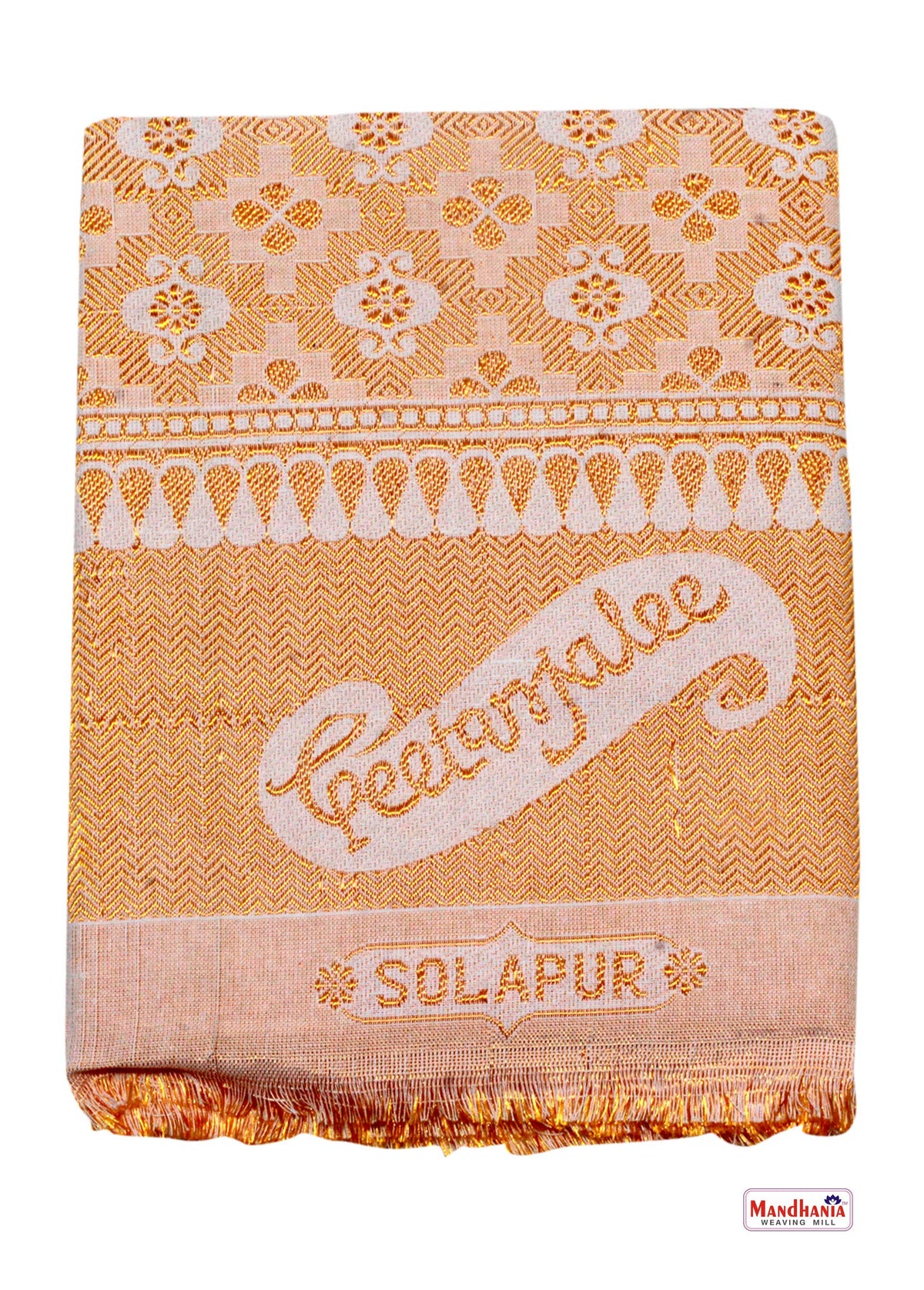 Mandhania Solapur Chaddar Single Blanket Cotton,Rayon & Viscose Pack of 1  Yellow