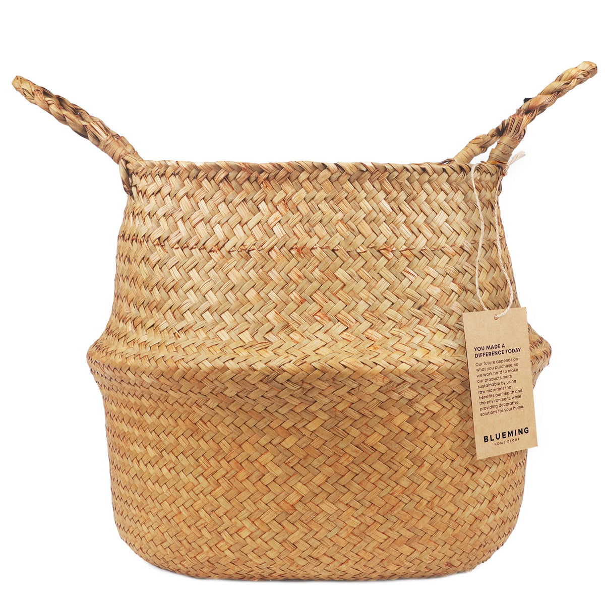 Blueming Home Decor Plant Basket - Large Planter Indoor Baskets For Tall Olive Tree Pot, Round Woven Rattan Wicker Baskets For 9