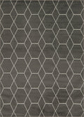 Unique Loom Trellis Frieze Collection Area Rug - Geometric (9 x 12 2, Dark Gray/ Ivory)