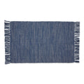 DII Woven Rugs Collection Ribbed Reversible Cotton, 2x3', French Blue & Off-White