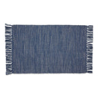 DII Woven Rugs Collection Ribbed Reversible Cotton, 2x3', French Blue & Off-White