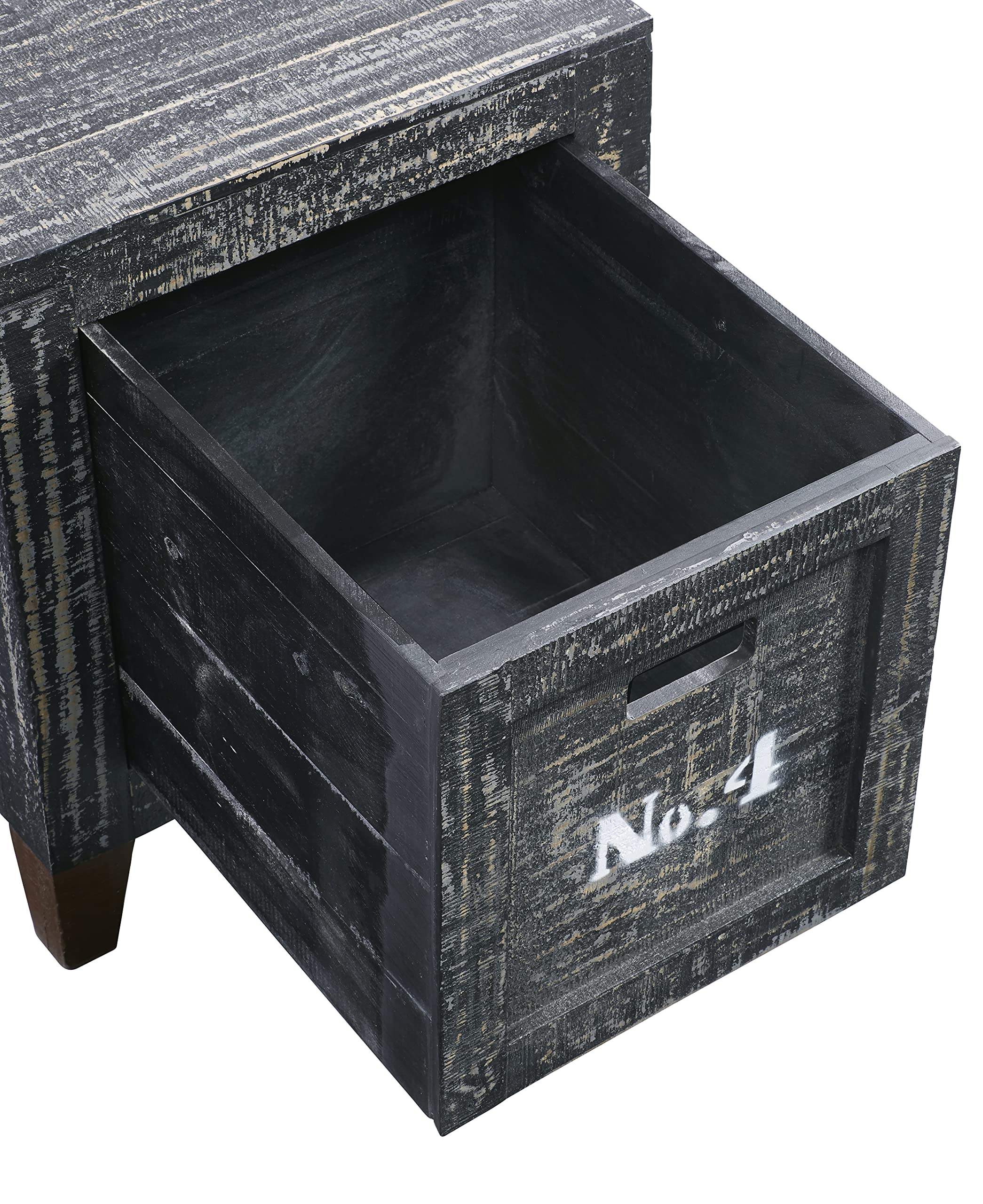Progressive Furniture Wyatt Storage End Table, Black