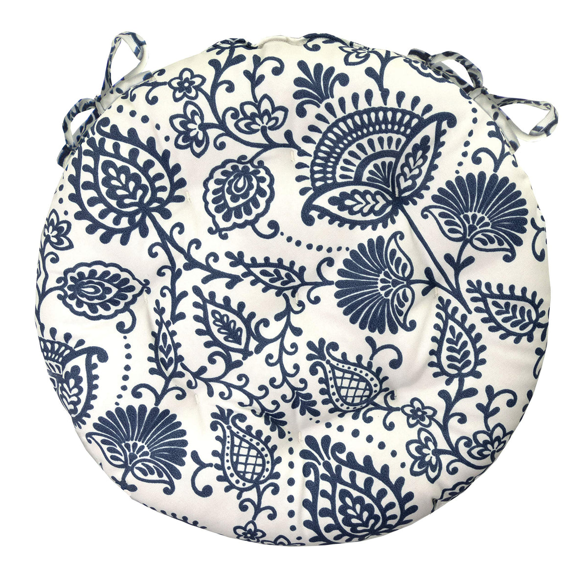 Barnett Home Decor 16' Round Chair Cushion - Sylvan Navy Blue - Indoor/Outdoor Bistro Chair Cushions Fade Resistant, Water Resi