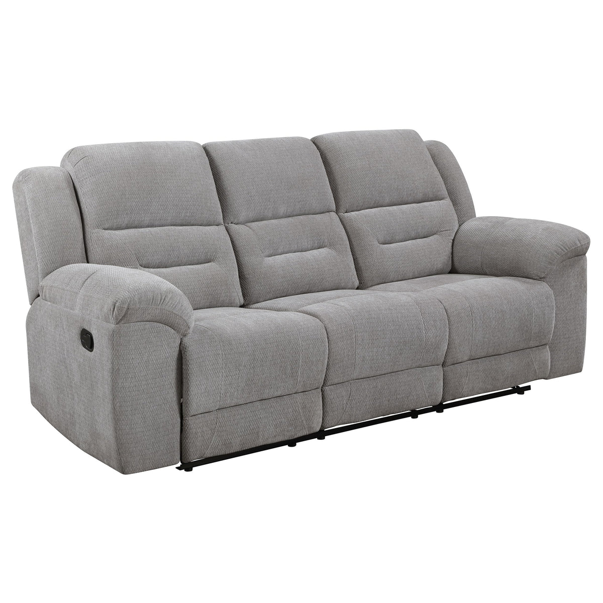 Coaster Home Furnishings Gilson Chenille Upholstered Reclining Sofa Grey