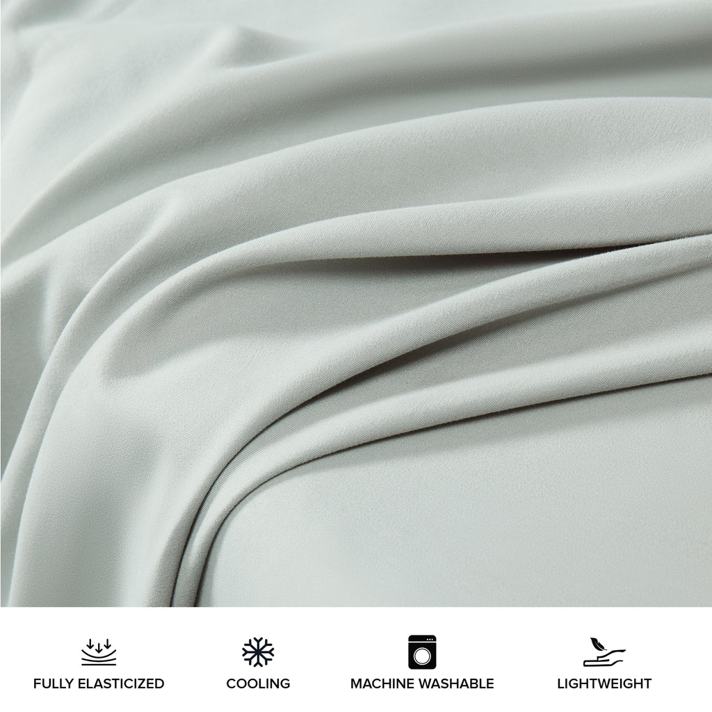 UGG Hedi Cali King Sheet Set - 4-Piece Luxury Cooling Sheets, Deep Pockets, Hypoallergenic, Mineral Green, Soft & Lightweight Bedding