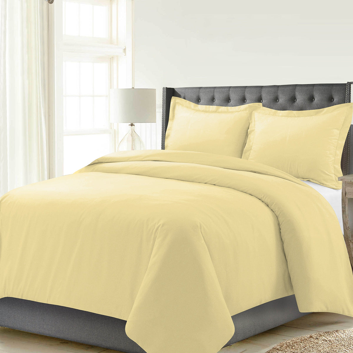 Celeste Home 190 Gsm Full/Queen, Butter Duvet Set- Warm & Cozy - 100% Cotton Flannel Pre-Shrunk - Extra Soft - Comfy - Double Br