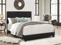 Crown Mark Erin Upholstered Panel Bed In Black, Full