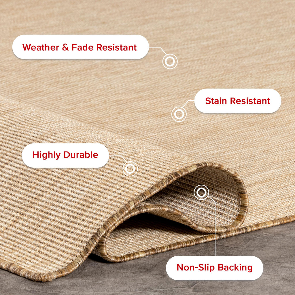 Nuloom 4' X 6' Outdoor Performance Area Rug, Stain Resistant, Weather Resistant, High Traffic, Patio, Balcony, Outside, Nakia Na