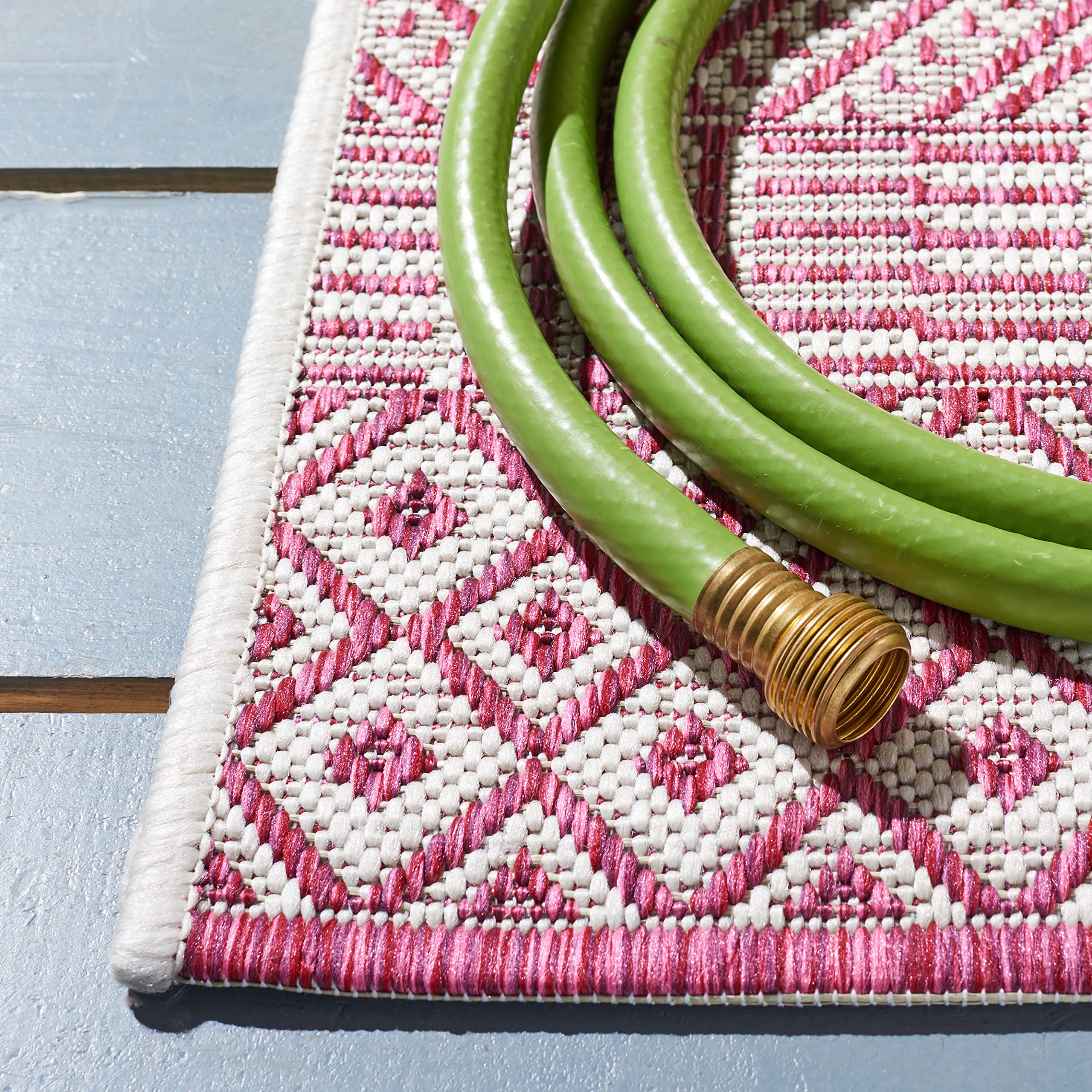 Safavieh Courtyard Collection 2' X 3'7' Ivory/Red Cy8235 Indoor/ Outside Waterproof Easy Cleansingpatio Backyard Mudroom Accent