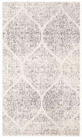 SAFAVIEH Madison Collection Accent Rug - 23 x 4, Ivory & Silver, Glam Ogee Trellis Distressed Design, Non-Shedding & Easy Care