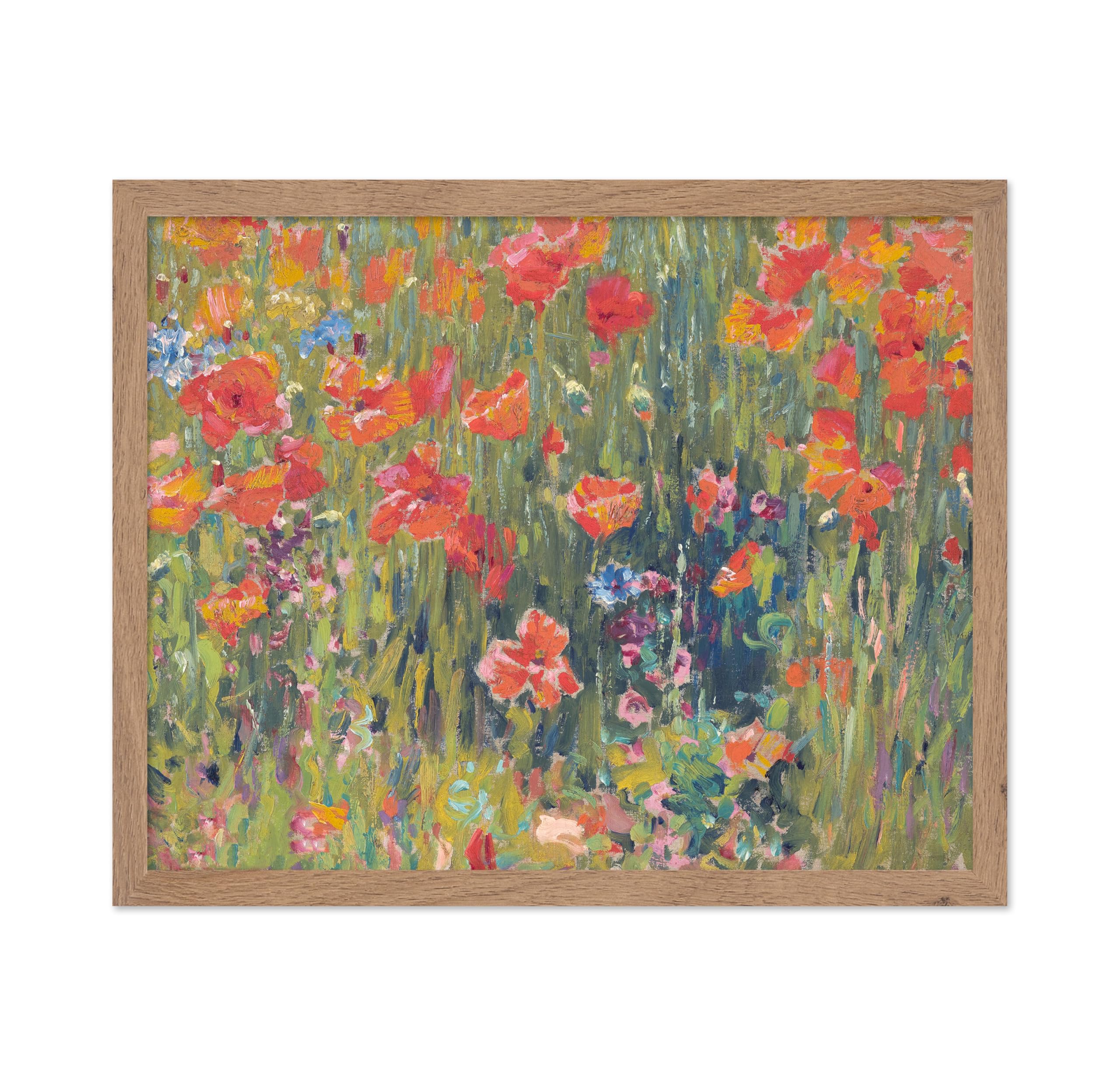 Poster Master Vintage Botanical Poster - Retro Floral Print - Gift for Artist, Florist - Orange Poppies, Bright Wild Flowers, Me