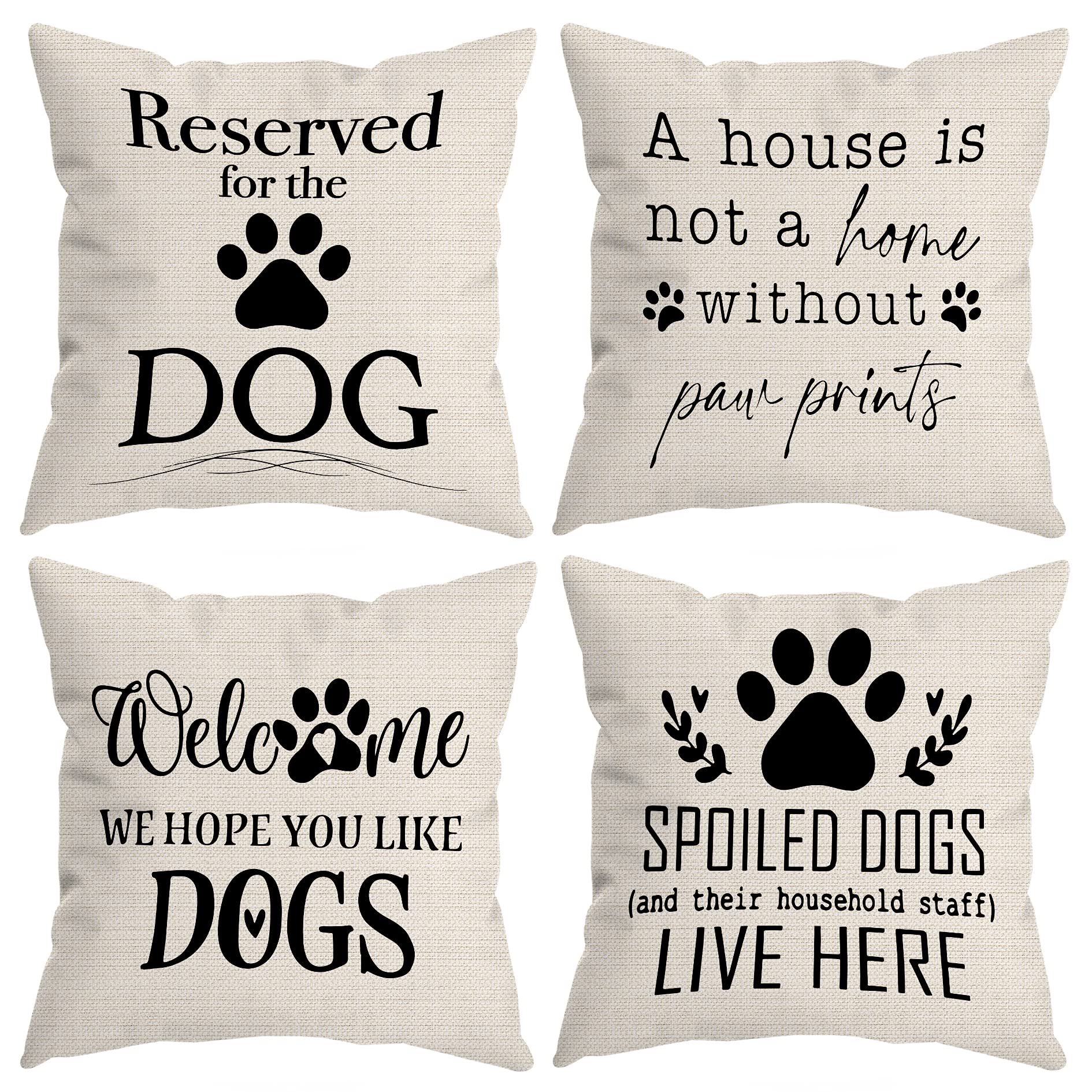 Huyaw Reserved For The Dog Claw Welcome We Hope You Like Dogs Decorative Throw Pillow Cover, Funny Dog Lover Gifts For Women, Fu