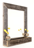 16x20 Mirror Large Farmhouse with Shelf  Rectangular Wall Mirror  Outer Dims 21.5x25.5  Reclaimed Wood Decor: Bathroom, Vanity, 