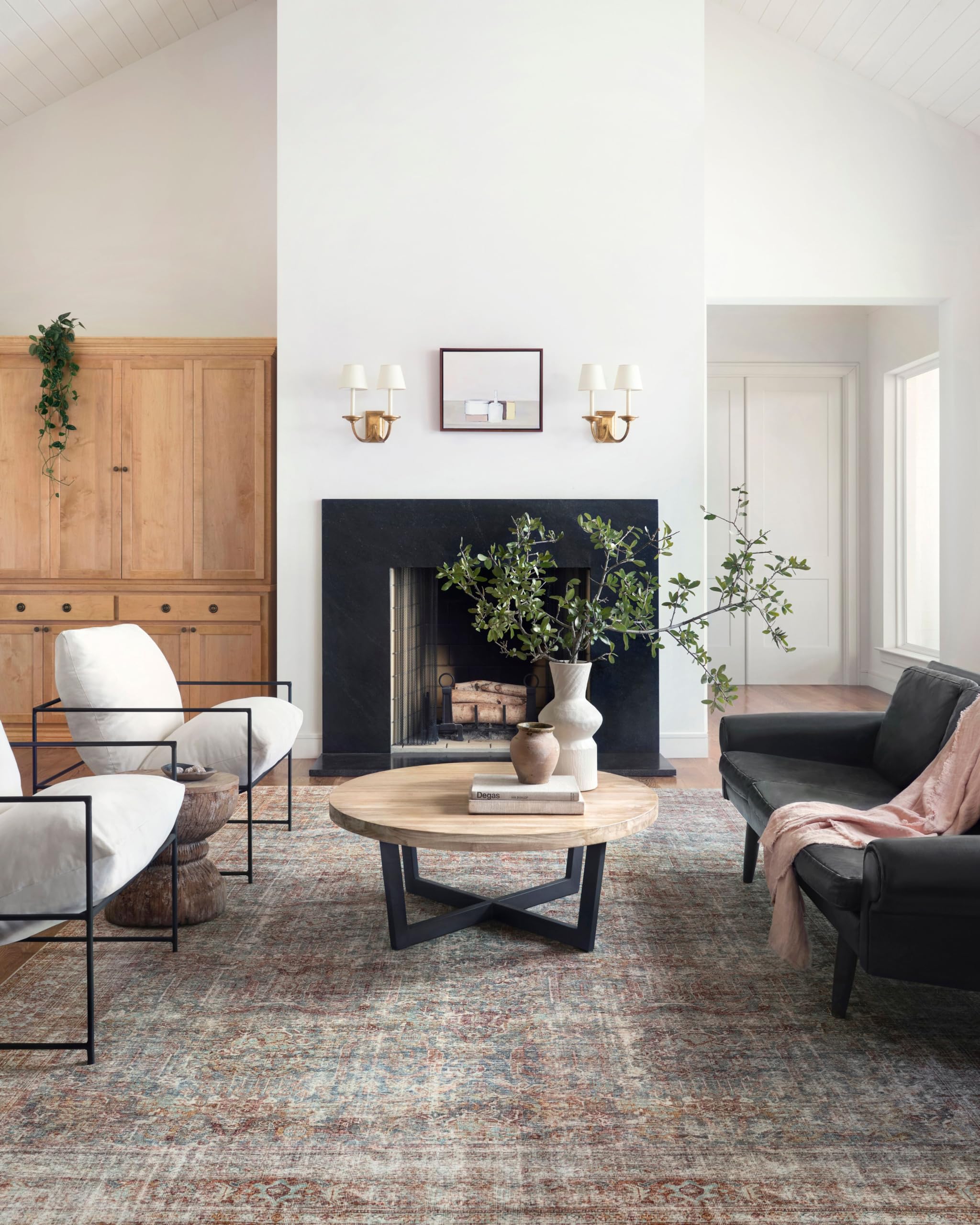Loloi Chris Loves Julia x Jules Collection, Lagoon & Brick 5-0 x 7-6 Area Rug - Vintage Accent Rugs for Living Room, Bedroom, 