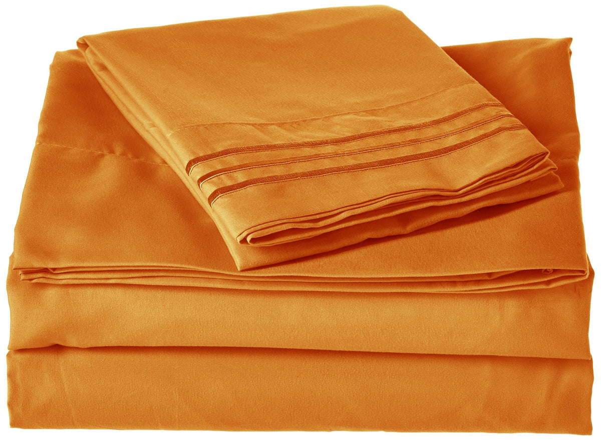 Elegant Comfort  1500 Thread Count - Wrinkle Resistant - Egyptian Quality Ultra Soft Luxurious 3 Pcs Bed Sheet Set, Deep Pocket