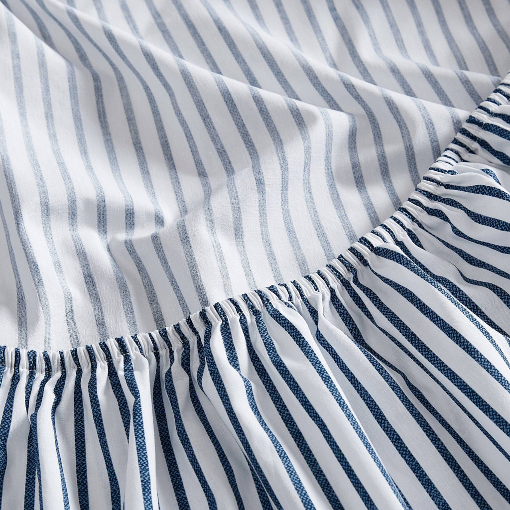 Nautica- King Sheet Set, Cotton Percale Bedding Set, Crisp & Cool, Lightweight & Breathable (Harmead Navy, King)