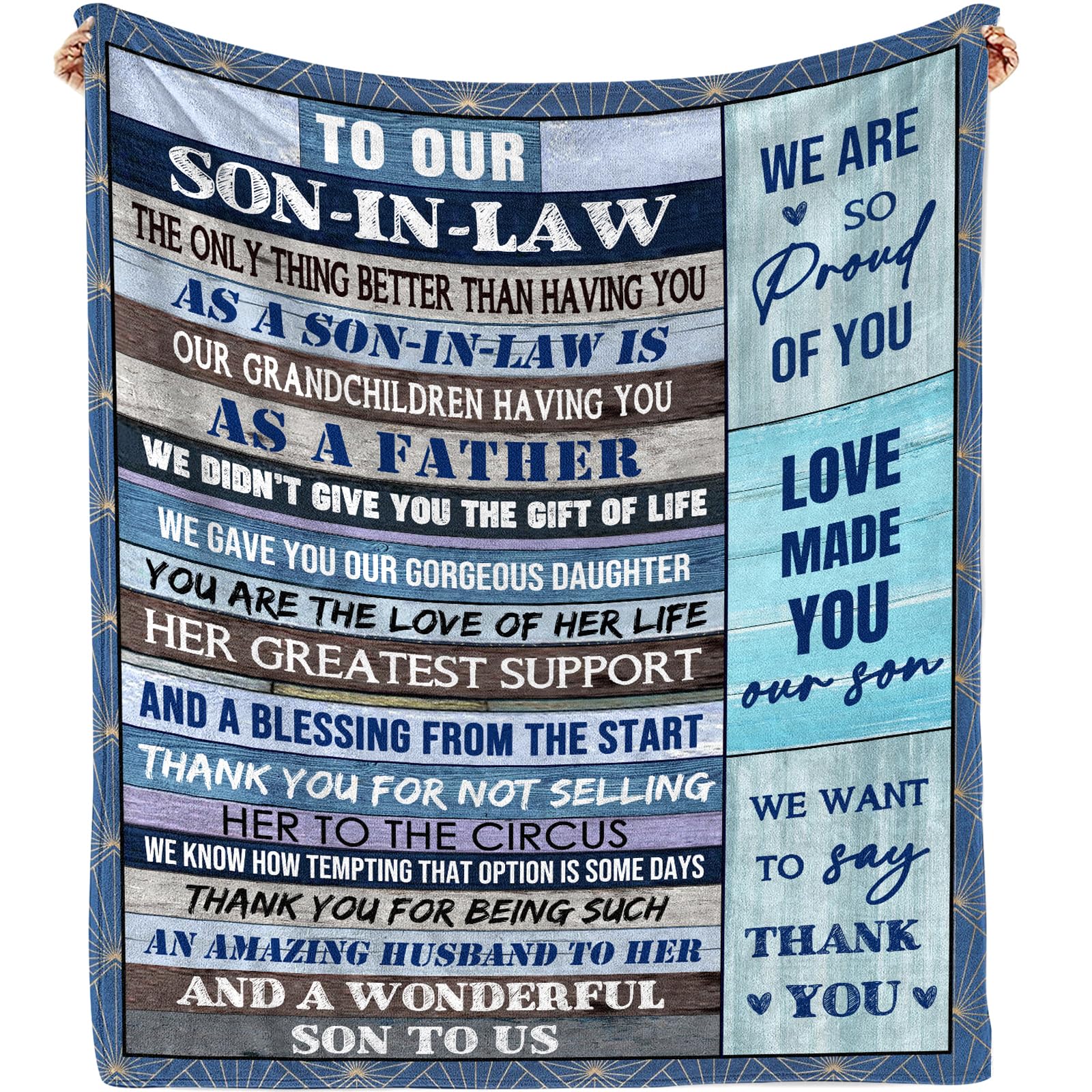 To Son In Law Gift Blanket Birthday Ideal For Son-In-Law Throw From Mother In Law Blankets Soft Warm 50' X 60'