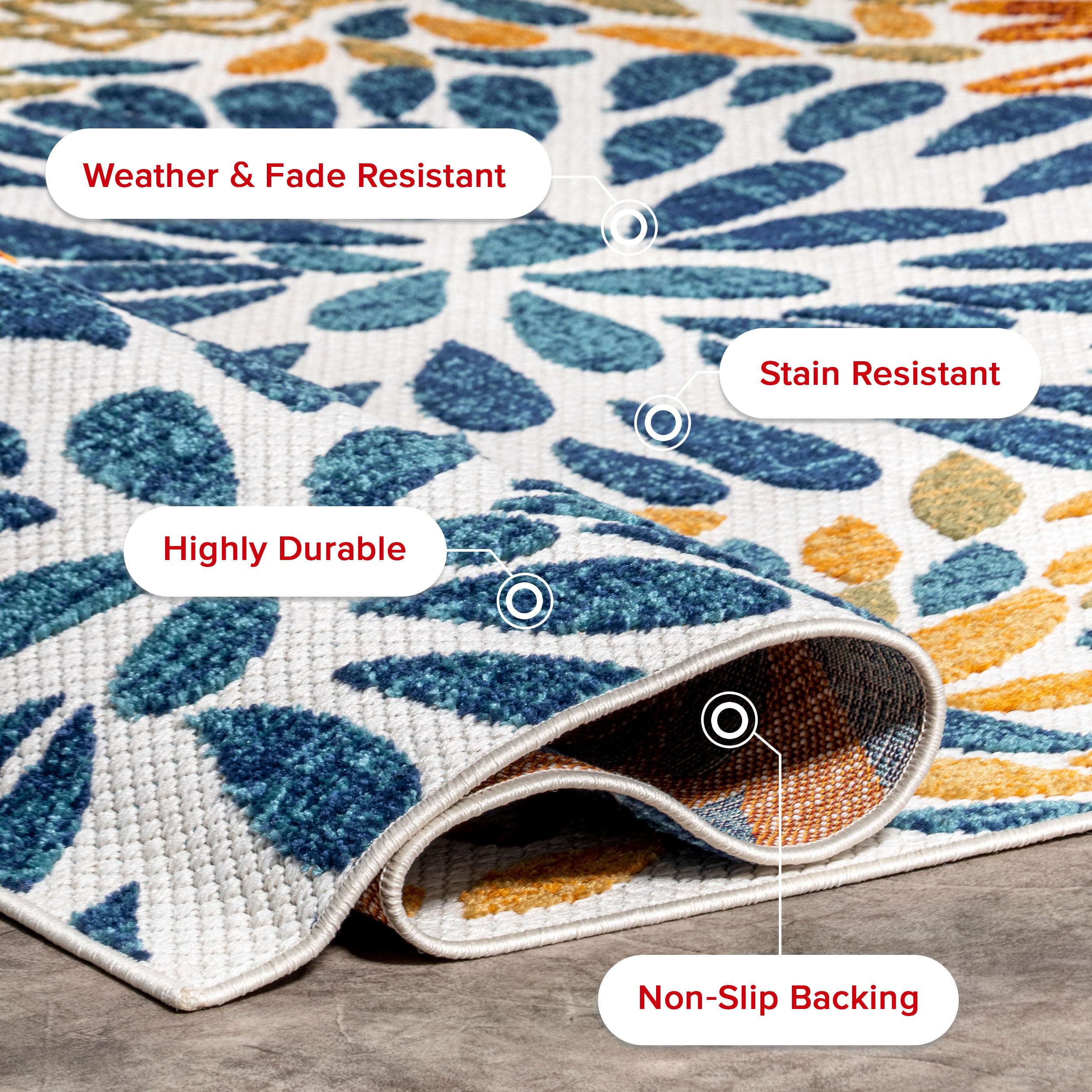 Nuloom Monique Floral Indoor/Outdoor Area Rug, 3X5, Multi