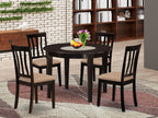 East West Furniture BOAN5-CAP-C 5 Piece Dinette Set for 4 Includes a Round Kitchen Table and 4 Linen Fabric Dining Room Chairs, 42x42 Inch, Cappuccino