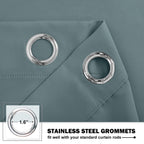 Nicetown Kitchen Blackout Valances, Short Cafe Curtains Room Darkening Small Bathroom Window Curtain Tiers Half Window Short Curtains Treatment Grommet Top (2 Panels, 29X30 Inches, Greyish Blue)