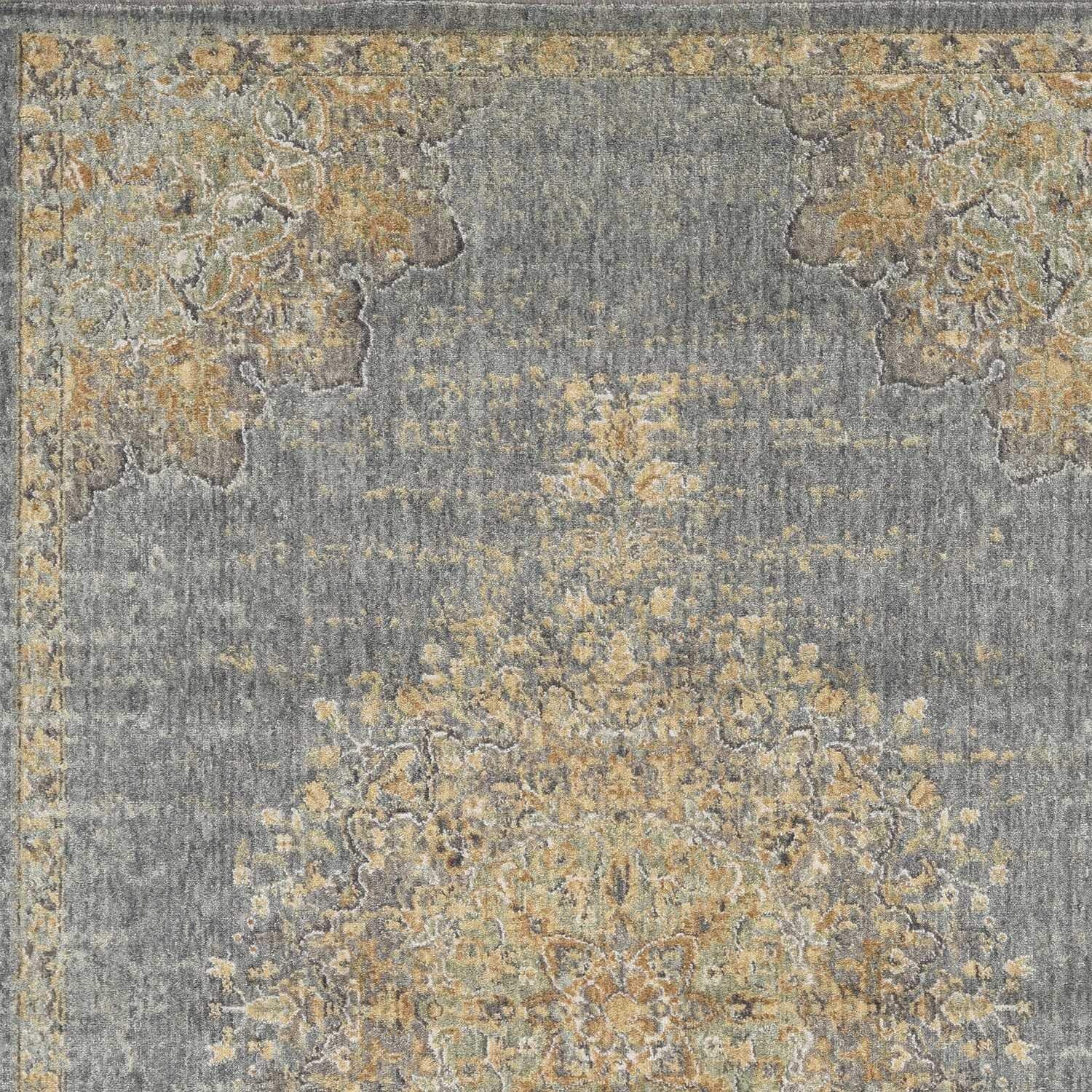 HomeRoots 8' Slate Grey Machine Woven Vintage Traditional Indoor Runner Rug