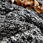Longhui Bedding Black Knitted Throw Blanket For Couch, Soft, Cozy Machine Washable 100% Cotton Sofa Blanket, Heavy 2.5Lb Weight,