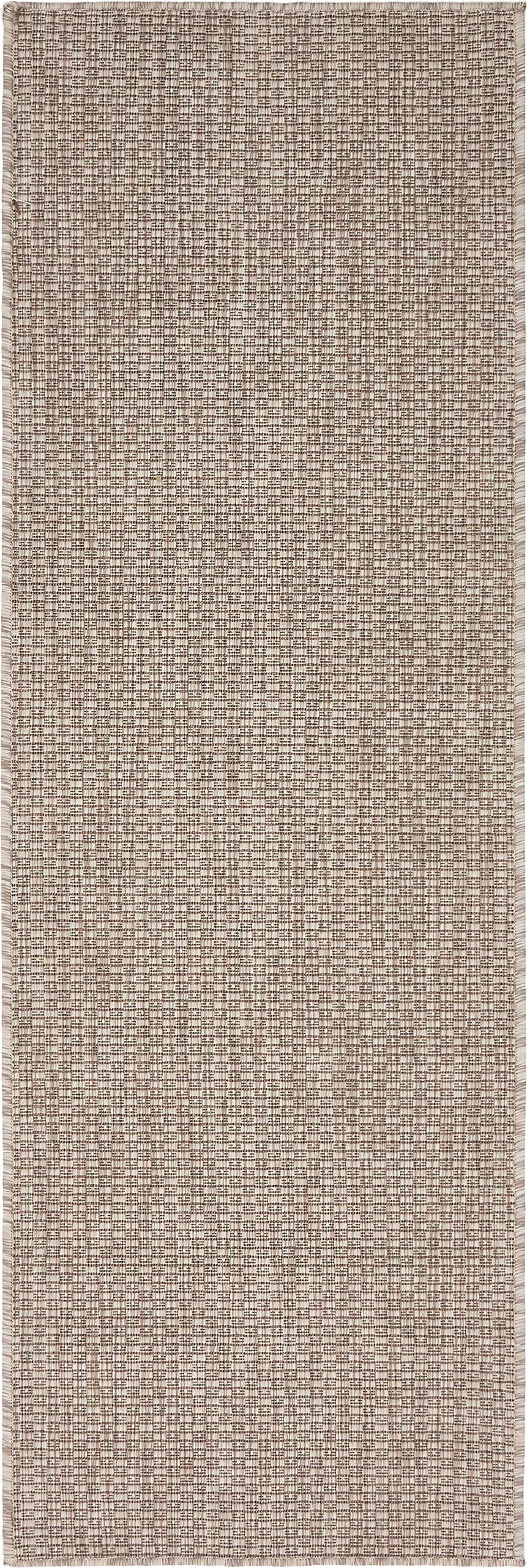 Unique Loom Collection Casual Transitional Solid Heathered Indoor/Outdoor Flatweave Area Rug (2' X 6' 1' Runner, Beige/Ivory)