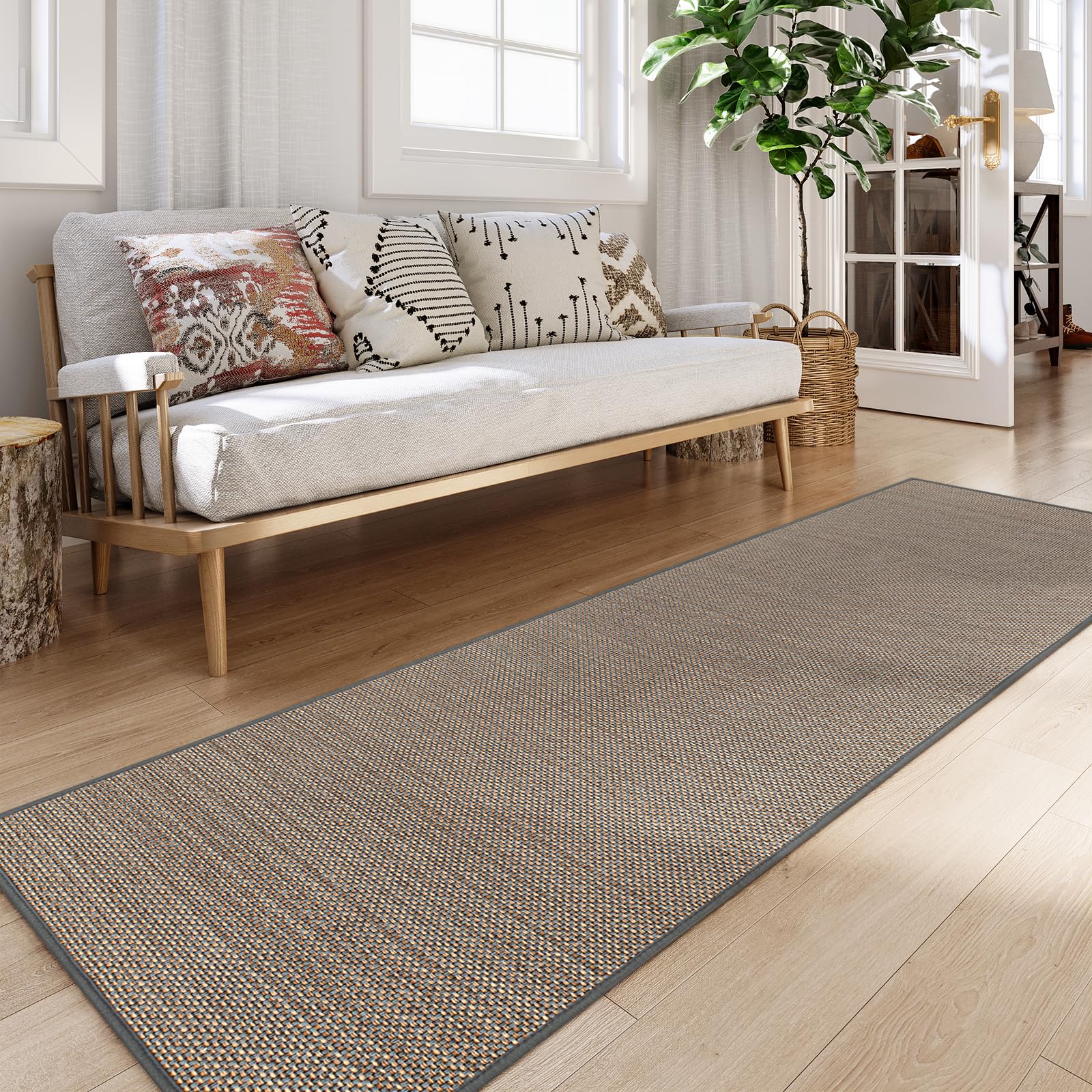 Lahome Farmhouse Kitchen Runner Rug, 2x8 Hallway Runner Rug Non Slip for Entryway Indoor Washable Carpet Runners for Hallway 8ft