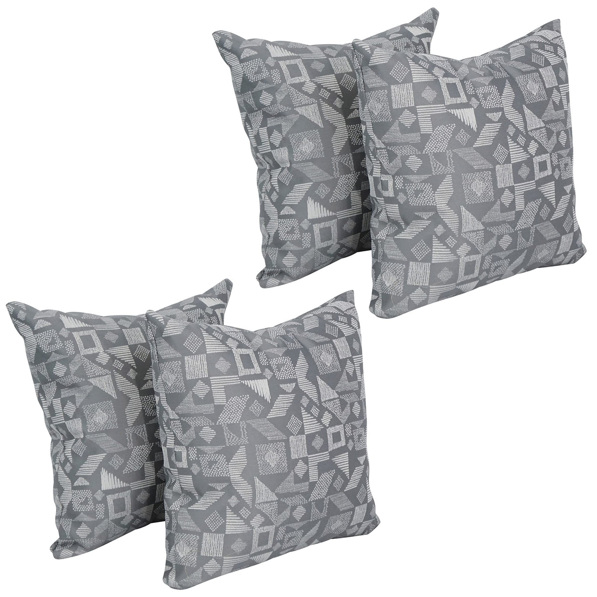 Blazing Needles Square Polyester Jacquard Throw Pillows, 17&quot;, Nina Greyst 4 Count