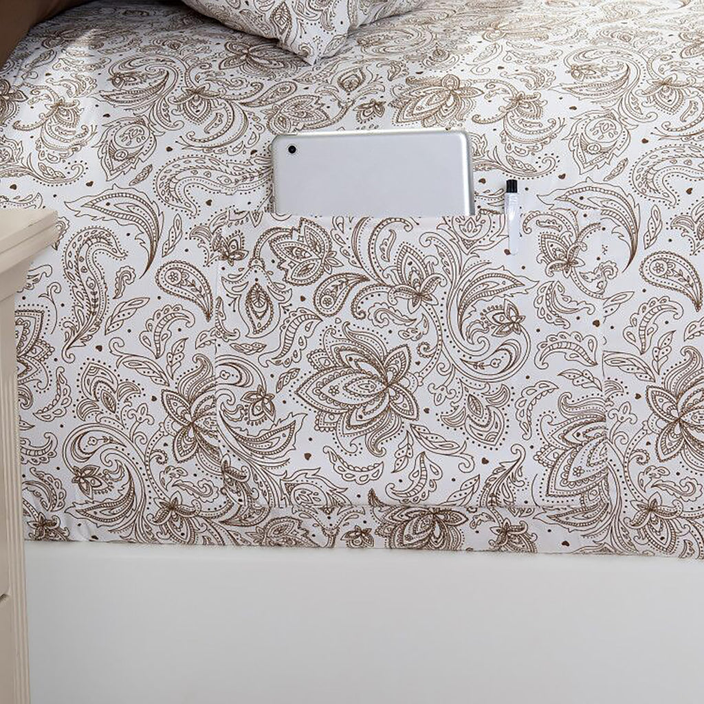 Elegant Comfort Luxury Soft Bed Sheets Paisley Pattern - 1500 Premium Hotel Quality Microfiber Softness Wrinkle And Fade Resistant (6-Piece) Bedding Set, California King, Paisley Taupe