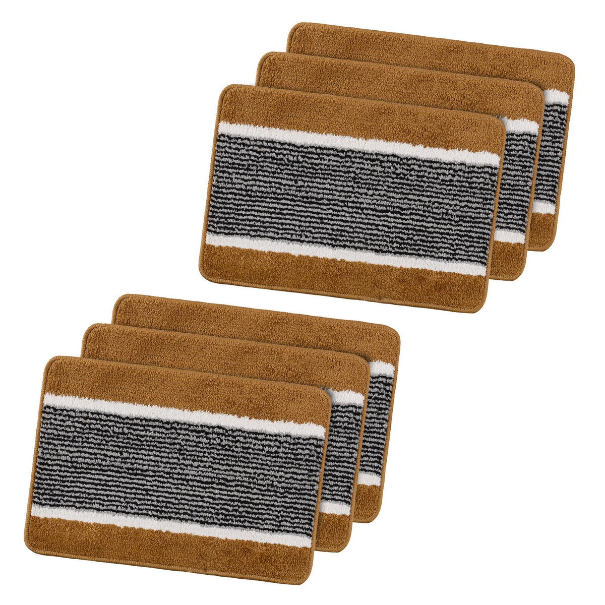 Kuber Industries Microfiber Pack of 6 AntiSkid WaterAbsorbent Door Rectangular Mats for Home,16x24 Inch Durable Main Entrance 