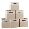 Ornavo Home 13 x 13 Storage Cube Bins, Foldable Collapsible Fabric Storage Bins Box Linen Shelf Basket Cube Organizer for Closet