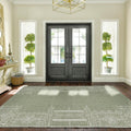 NICETOWN Green Area Rug Thin Washable - 6x9 Boho Vintage Non-Slip Entryway Rug Oriental Medallion Living Room Rug Entrance Mat C