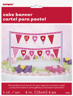 Unique 62630 Valentine's Day Cake Bunting Topper, 1ct, Multicolor