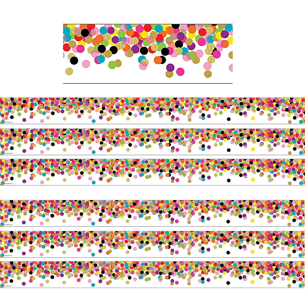 Teacher Created Resources Tcr5609-6 Confetti Straight Border Trim, 6 Packs
