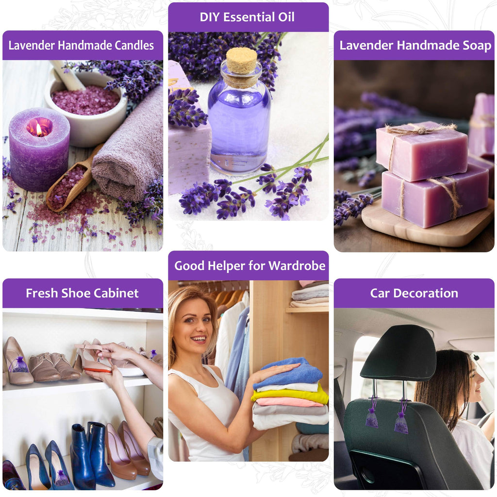 Lavande Sur Terre Bag Of 12 Sachets Dried Lavender Flower Lavender Sachets For Drawers And Closets, Lv-B-1