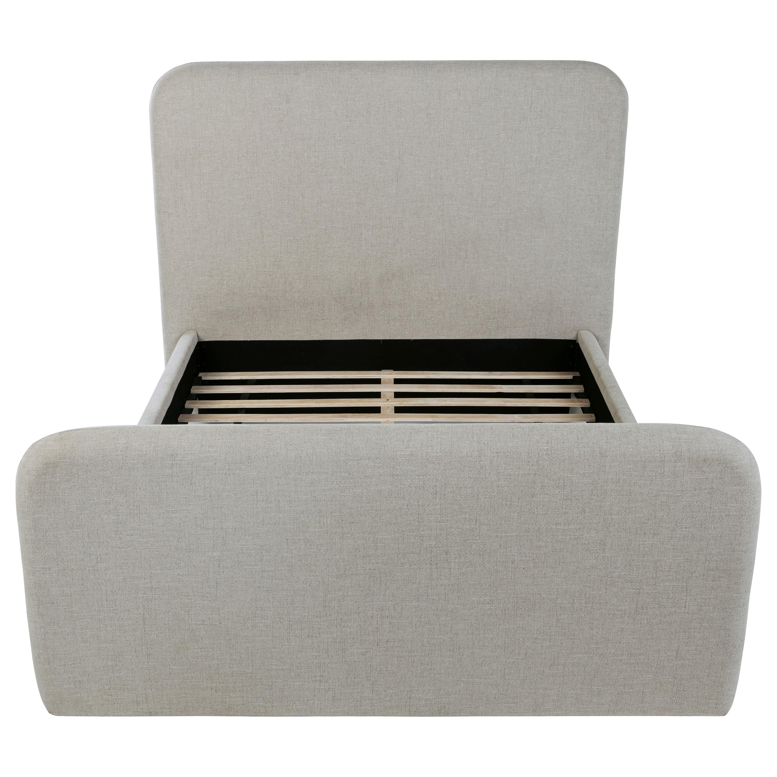 Coaster Home Furnishings Wren Contemporary Fabric Upholstered Queen Size Panel Bed Frame Platform Bed 60-inch Headboard Grey 302052Q