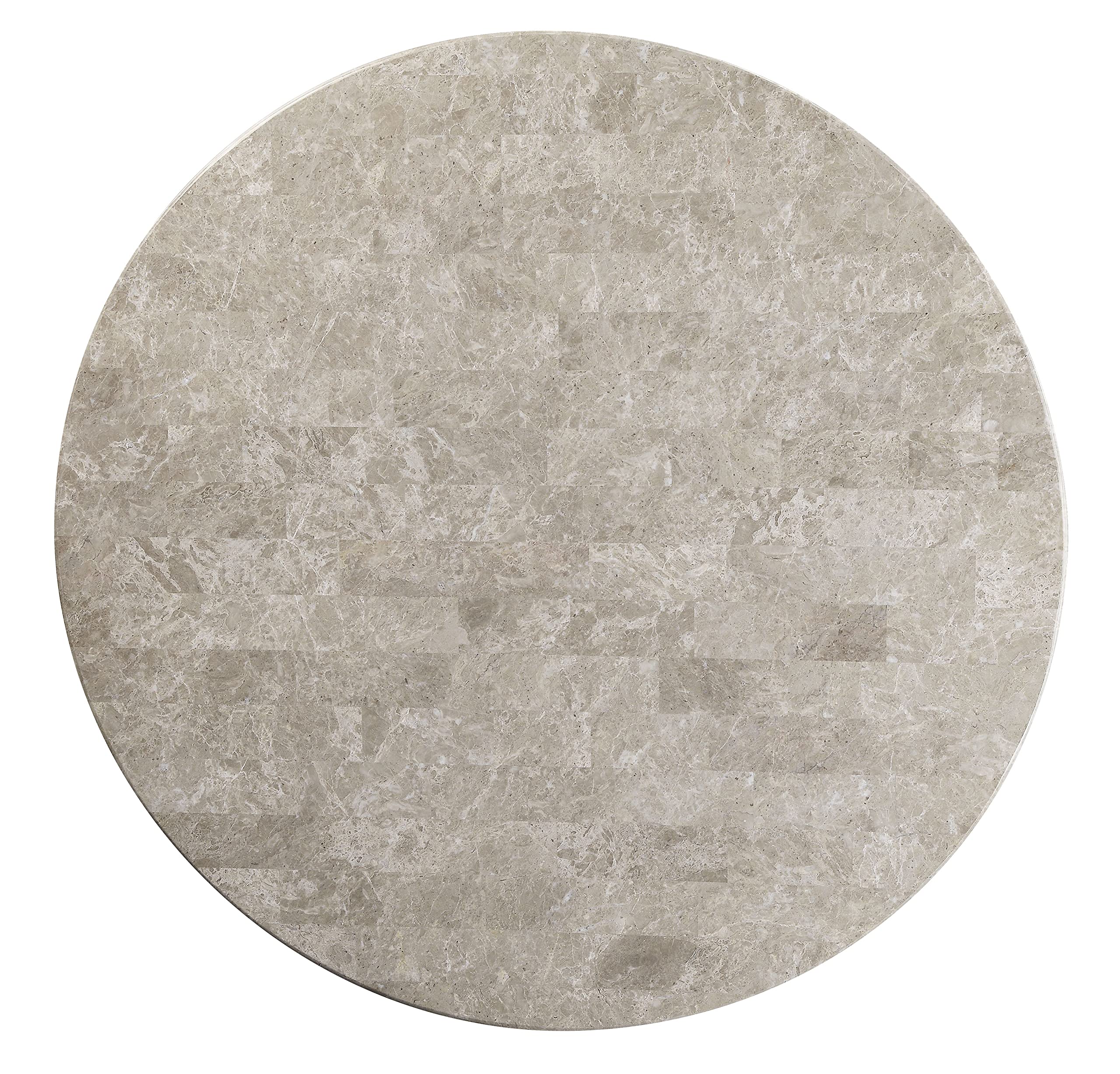 Acme Karsen Round Dining Table in Marble and Rustic Oak