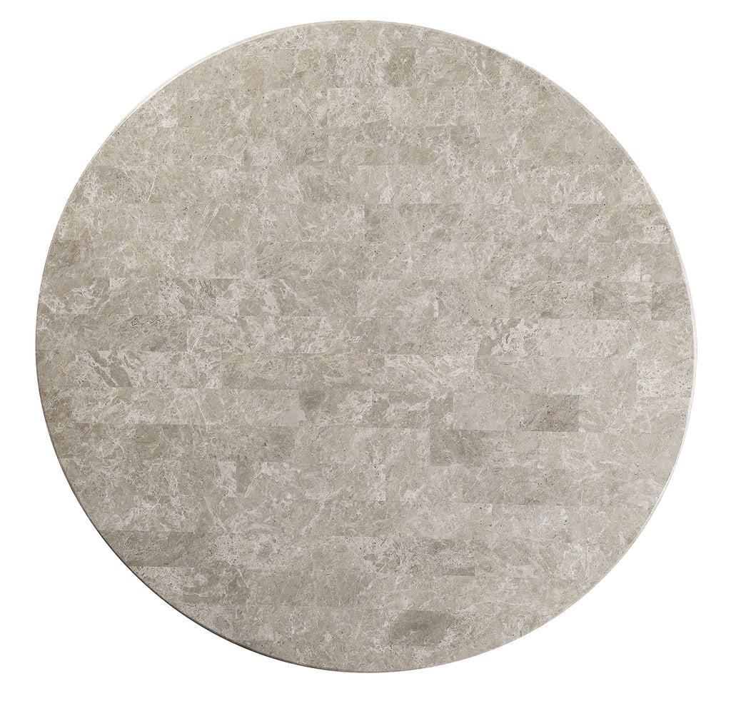 Acme Karsen Round Dining Table in Marble and Rustic Oak