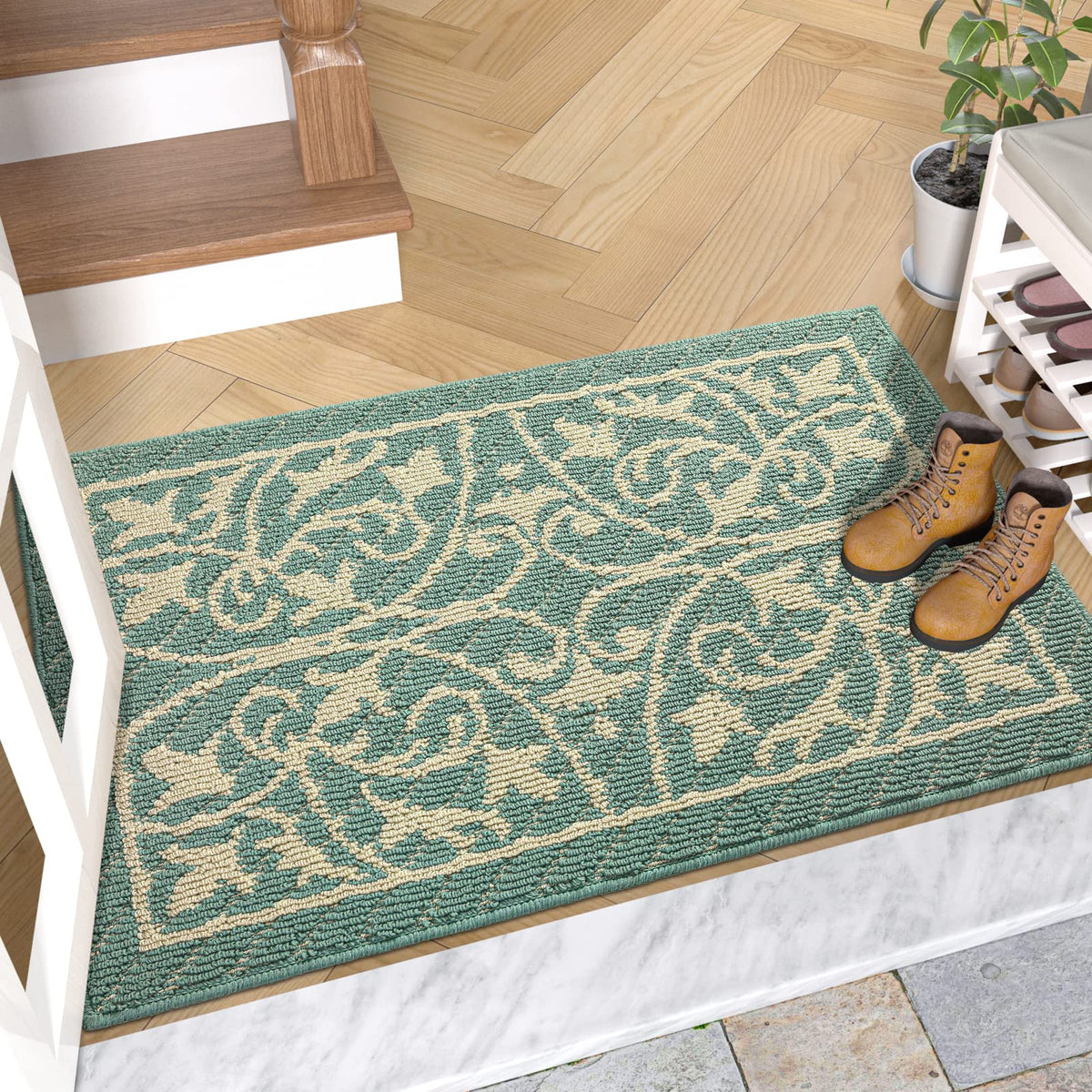 Dexi Door Mat Indoor Rugs For Entryway Floor Mats Inside Doormat Front Entrance Rug Entry Non Slip Washable,23.5'X35.5',Dark S