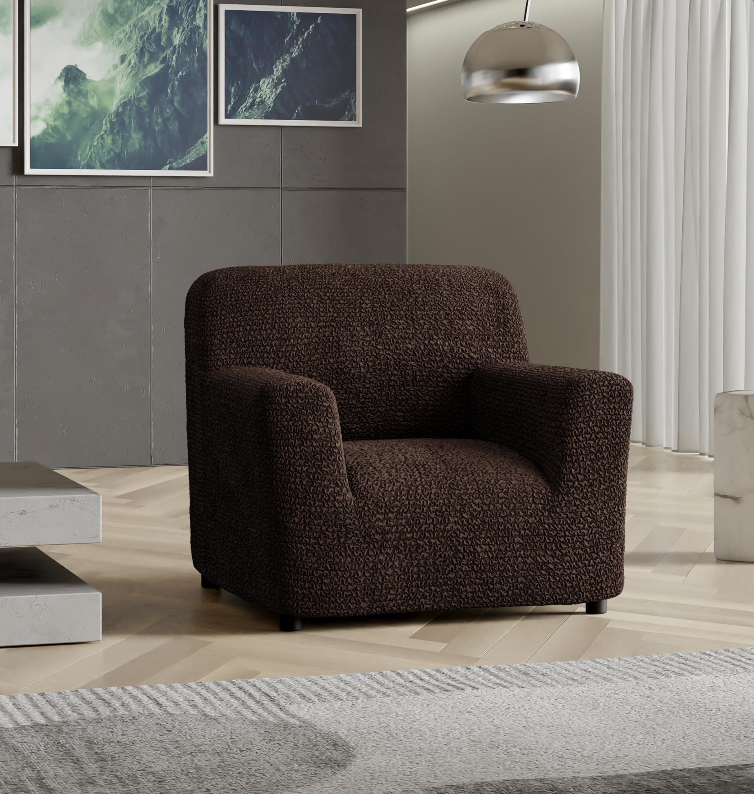 Paulato By Ga.I.Co. Chair Cover - Armchair Cover - Armchair Slipcover - Soft Polyester Fabric Slipcover - 1-Piece Form Fit Stret