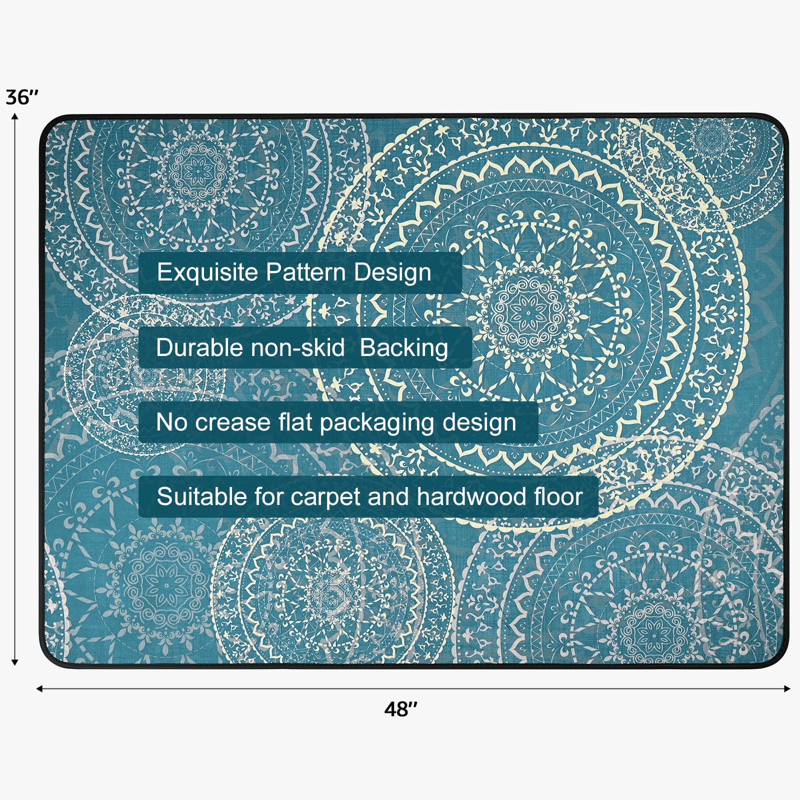 Placoot Heavy Duty Office Chair Mat For Carpet & Hardwood Floors, 48' X 36' Weight 3.5 Lbs Highly Premium Quality Floor Mat, Desk Chair Mat For Carpeted Floors And Hardwood Floor For Home Office