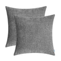 Calitime Pack Of 2 Cozy Throw Pillow Covers Cases For Couch Sofa Home Decoration Solid Dyed Soft Chenille 18 X 18 Inches Medium
