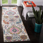 SAFAVIEH Madison Collection Runner Rug - 2'3'' x 12', Cream & Multi, Boho Chic Glam Paisley Design, Non-Shedding & Easy Care, Id