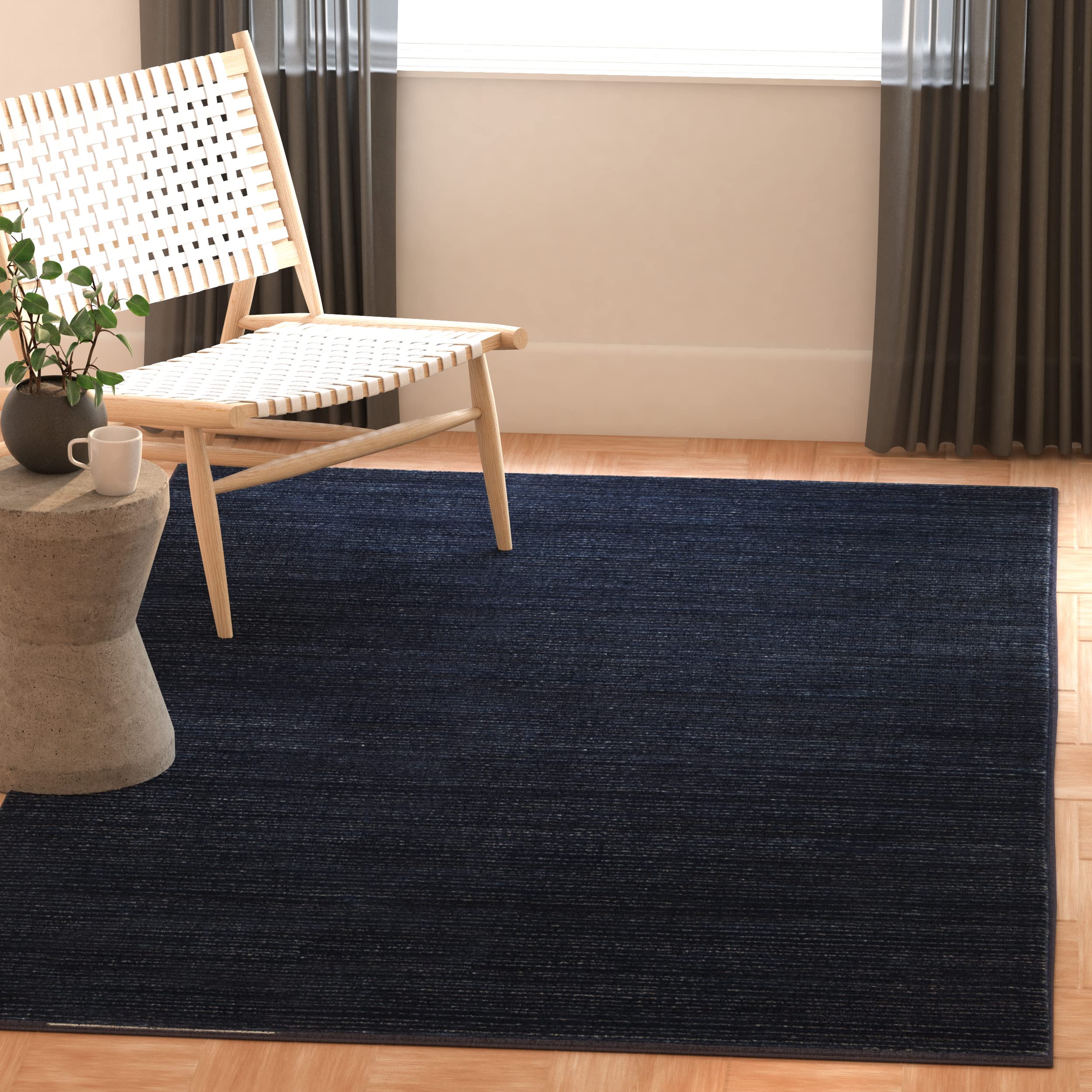 SAFAVIEH Vision Collection Area Rug - 4 Square, Navy, Modern Ombre Tonal Chic Design, Non-Shedding & Easy Care, Ideal for High 