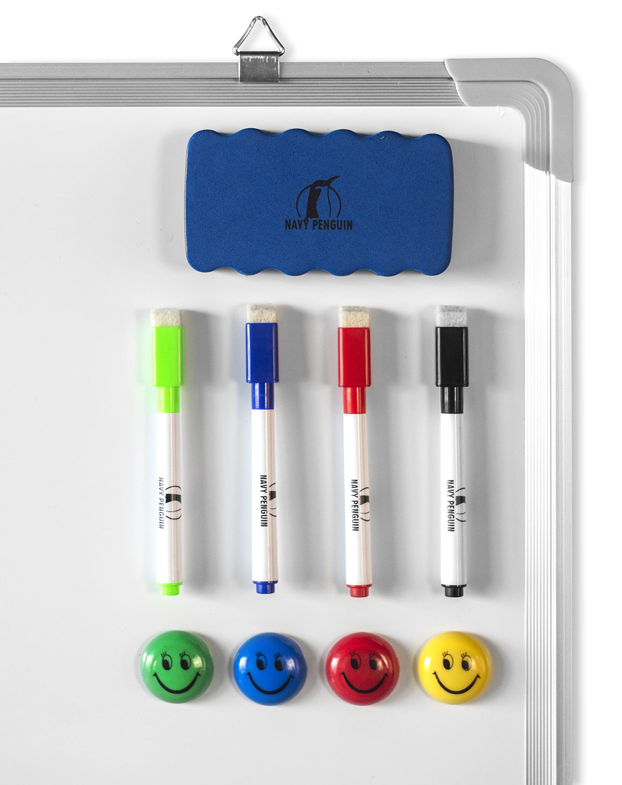 Whiteboard Set - 15 X 12 In Dry Erase Board With 1 Magnetic Dry Eraser, 4 Dry Wipe Markers And 4 Magnets - Small White Board Wal