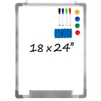 Whiteboard Set - Dry Erase Board 18 X 24 In With 1 Magnetic Dry Eraser, 4 Drywipe Markers And 4 Magnets - Small White Hanging Me